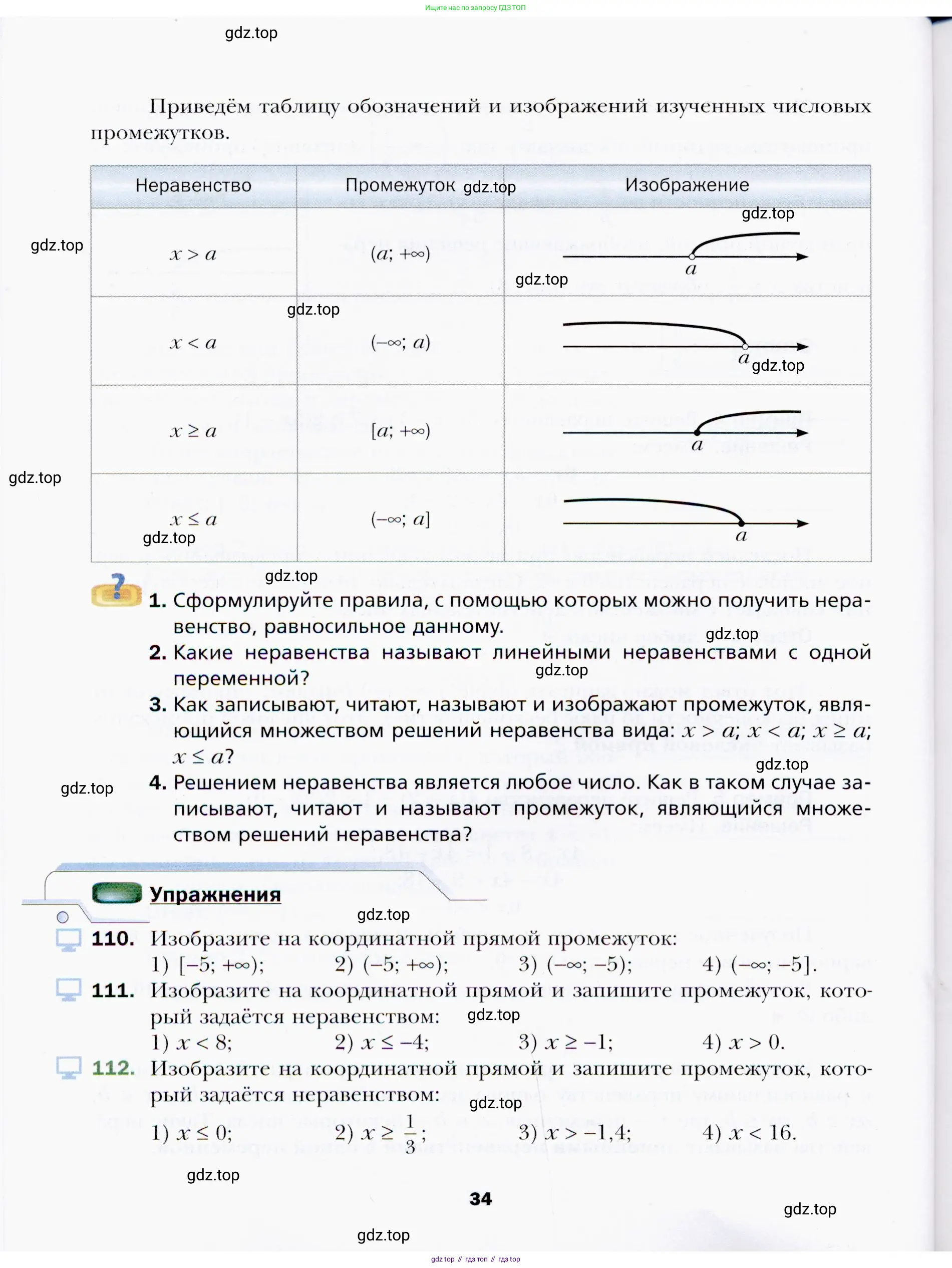 Алгебра, 9 класс Учебник, авторы: Мерзляк Аркадий Григорьевич, Полонский Виталий Борисович, Якир Михаил Семёнович, издательство Просвещение, Москва, 2019, голубого цвета, страница 34