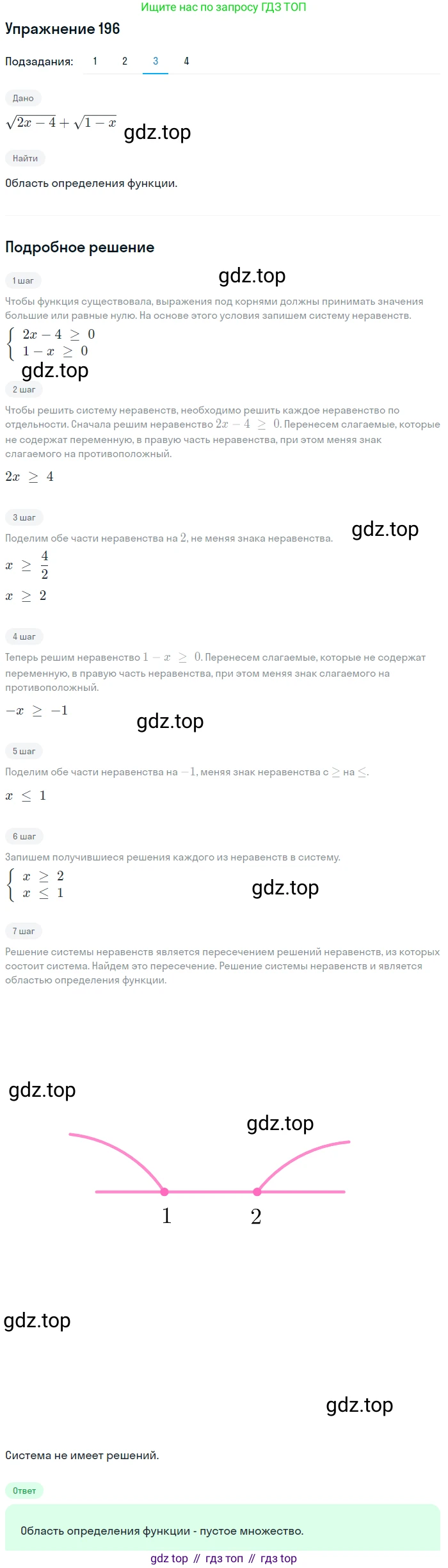 ГДЗ Алгебра, 9 класс Учебник, авторы: Мерзляк Аркадий Григорьевич, Полонский Виталий Борисович, Якир Михаил Семёнович, издательство Просвещение, Москва, 2019, голубого цвета, страница 48, номер 196, Решение 1 (продолжение 4)