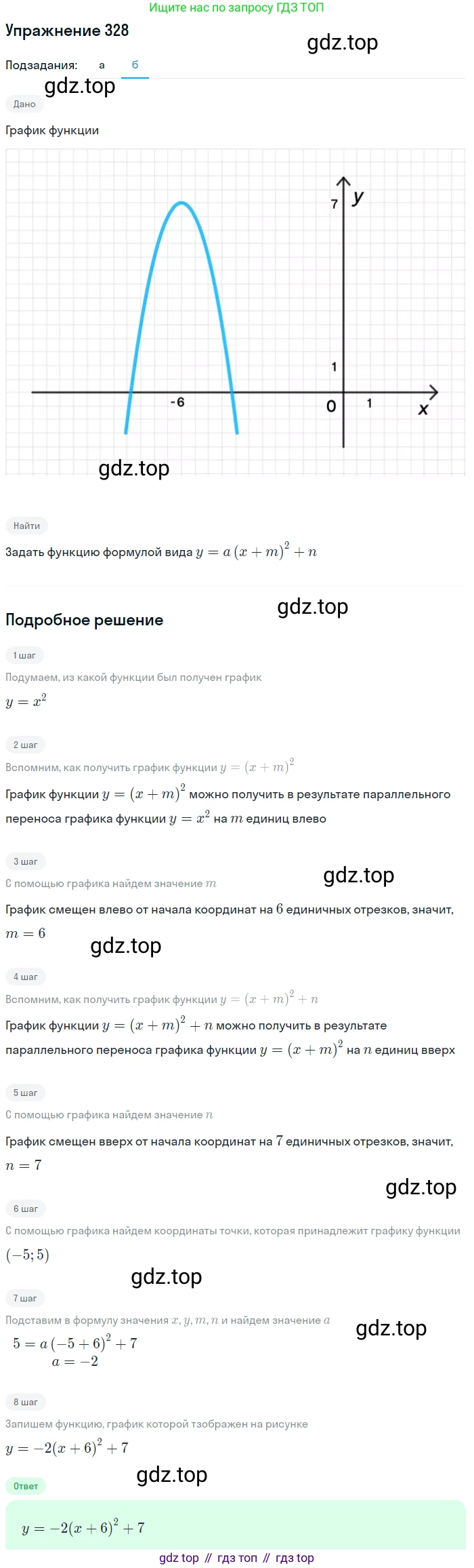ГДЗ Алгебра, 9 класс Учебник, авторы: Мерзляк Аркадий Григорьевич, Полонский Виталий Борисович, Якир Михаил Семёнович, издательство Просвещение, Москва, 2019, голубого цвета, страница 92, номер 328, Решение 1 (продолжение 2)