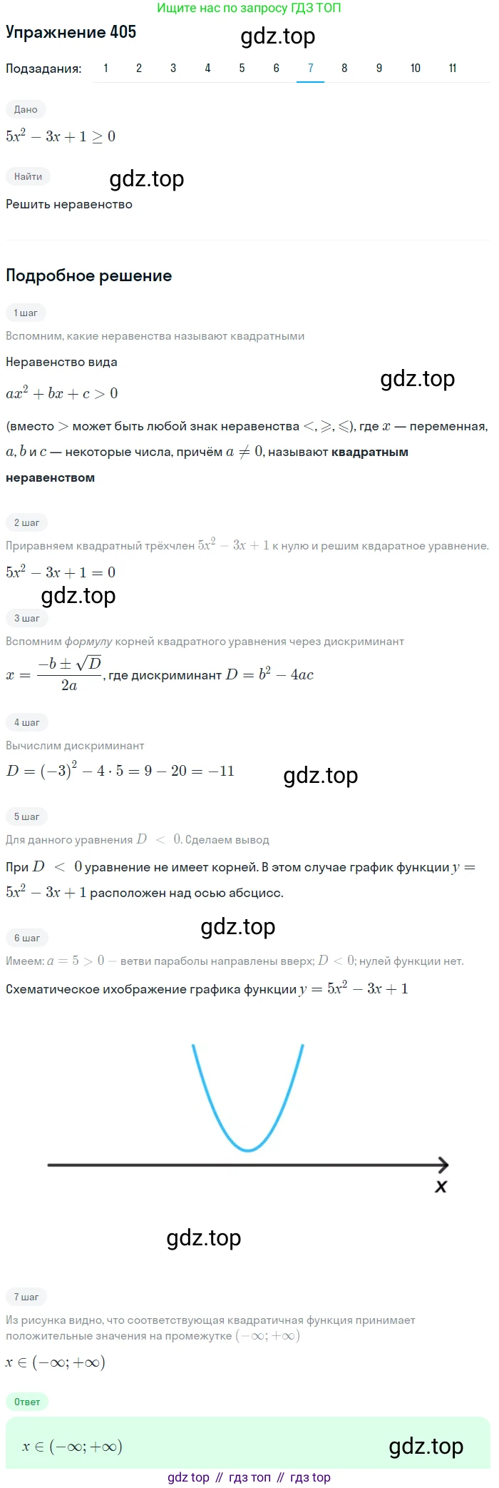 ГДЗ Алгебра, 9 класс Учебник, авторы: Мерзляк Аркадий Григорьевич, Полонский Виталий Борисович, Якир Михаил Семёнович, издательство Просвещение, Москва, 2019, голубого цвета, страница 117, номер 405, Решение 1 (продолжение 10)