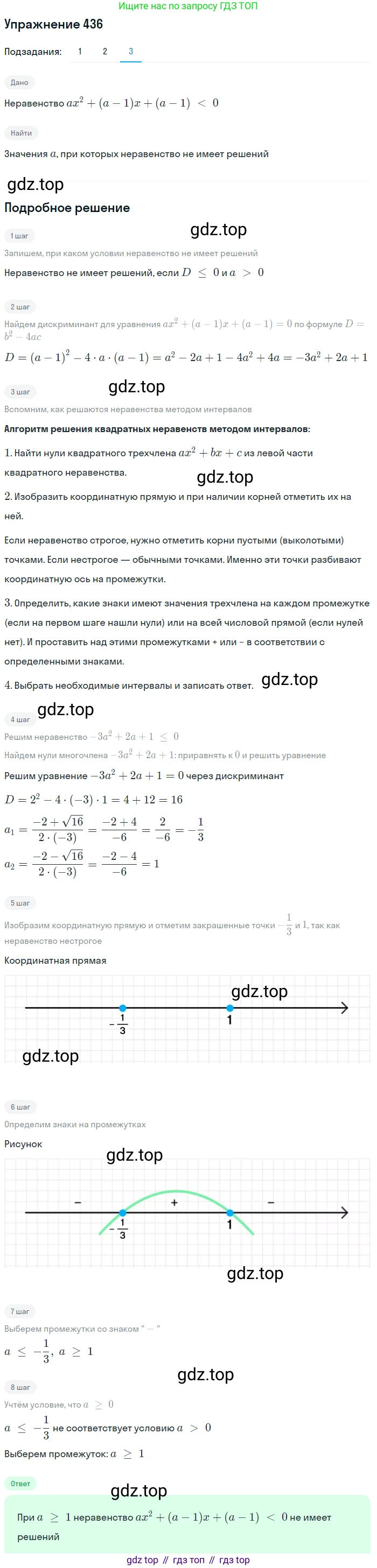 ГДЗ Алгебра, 9 класс Учебник, авторы: Мерзляк Аркадий Григорьевич, Полонский Виталий Борисович, Якир Михаил Семёнович, издательство Просвещение, Москва, 2019, голубого цвета, страница 120, номер 436, Решение 1 (продолжение 3)