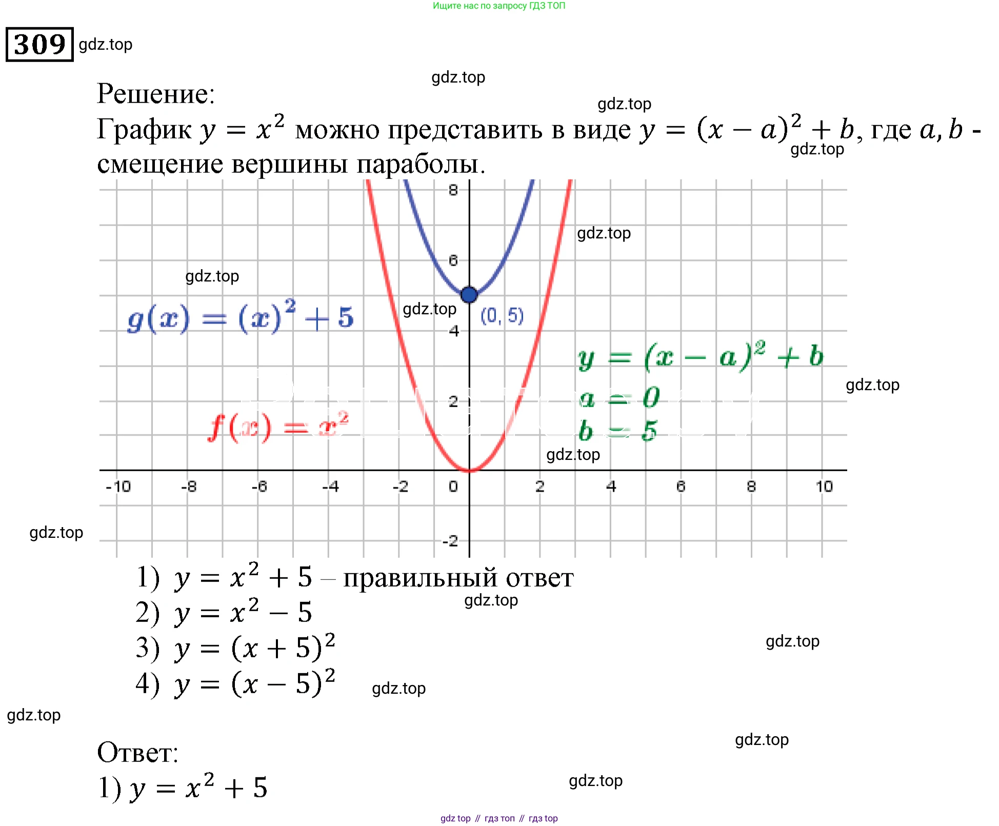 ГДЗ Алгебра, 9 класс Учебник, авторы: Мерзляк Аркадий Григорьевич, Полонский Виталий Борисович, Якир Михаил Семёнович, издательство Просвещение, Москва, 2019, голубого цвета, страница 87, номер 309, Решение 3