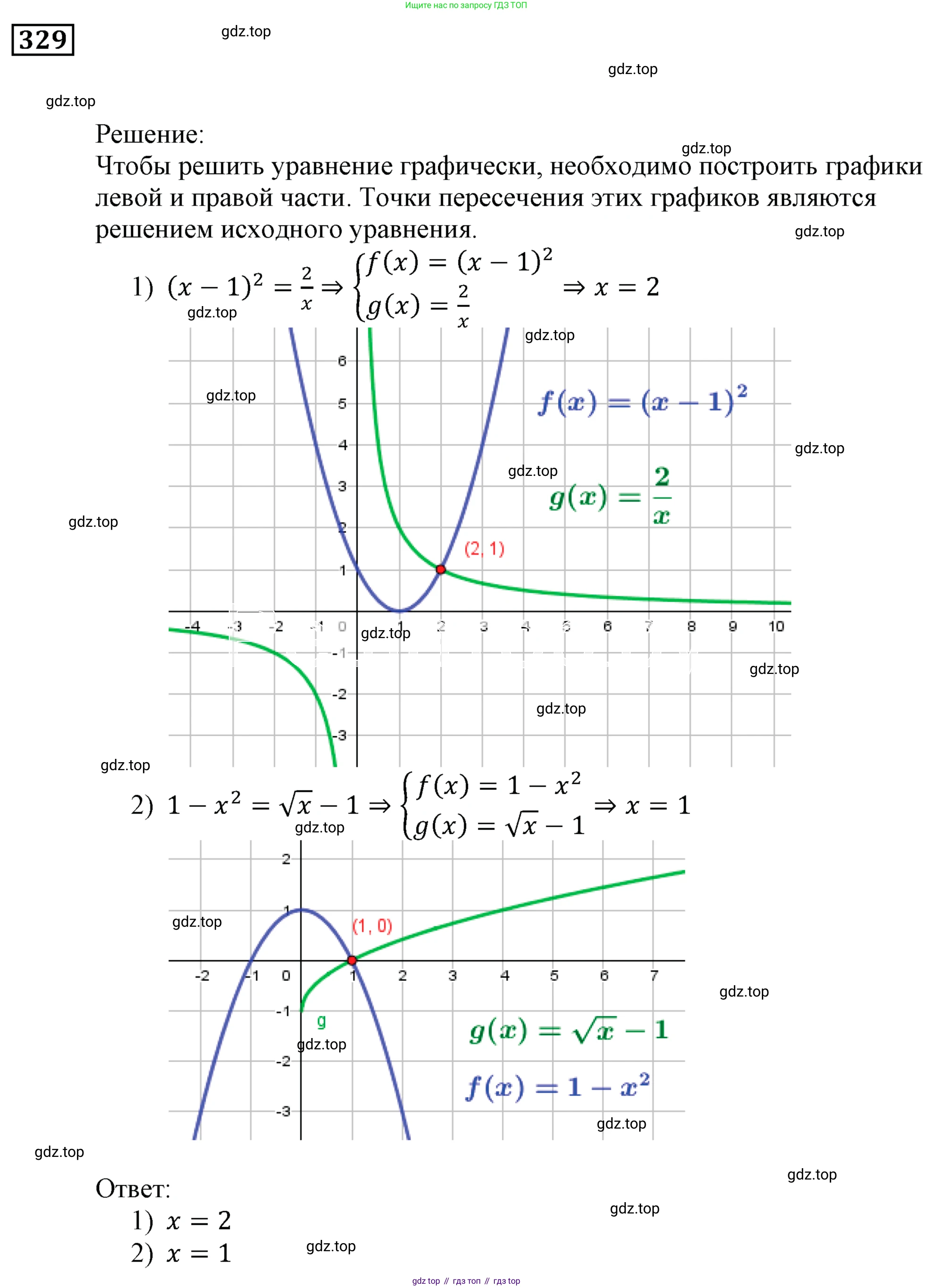 ГДЗ Алгебра, 9 класс Учебник, авторы: Мерзляк Аркадий Григорьевич, Полонский Виталий Борисович, Якир Михаил Семёнович, издательство Просвещение, Москва, 2019, голубого цвета, страница 92, номер 329, Решение 3