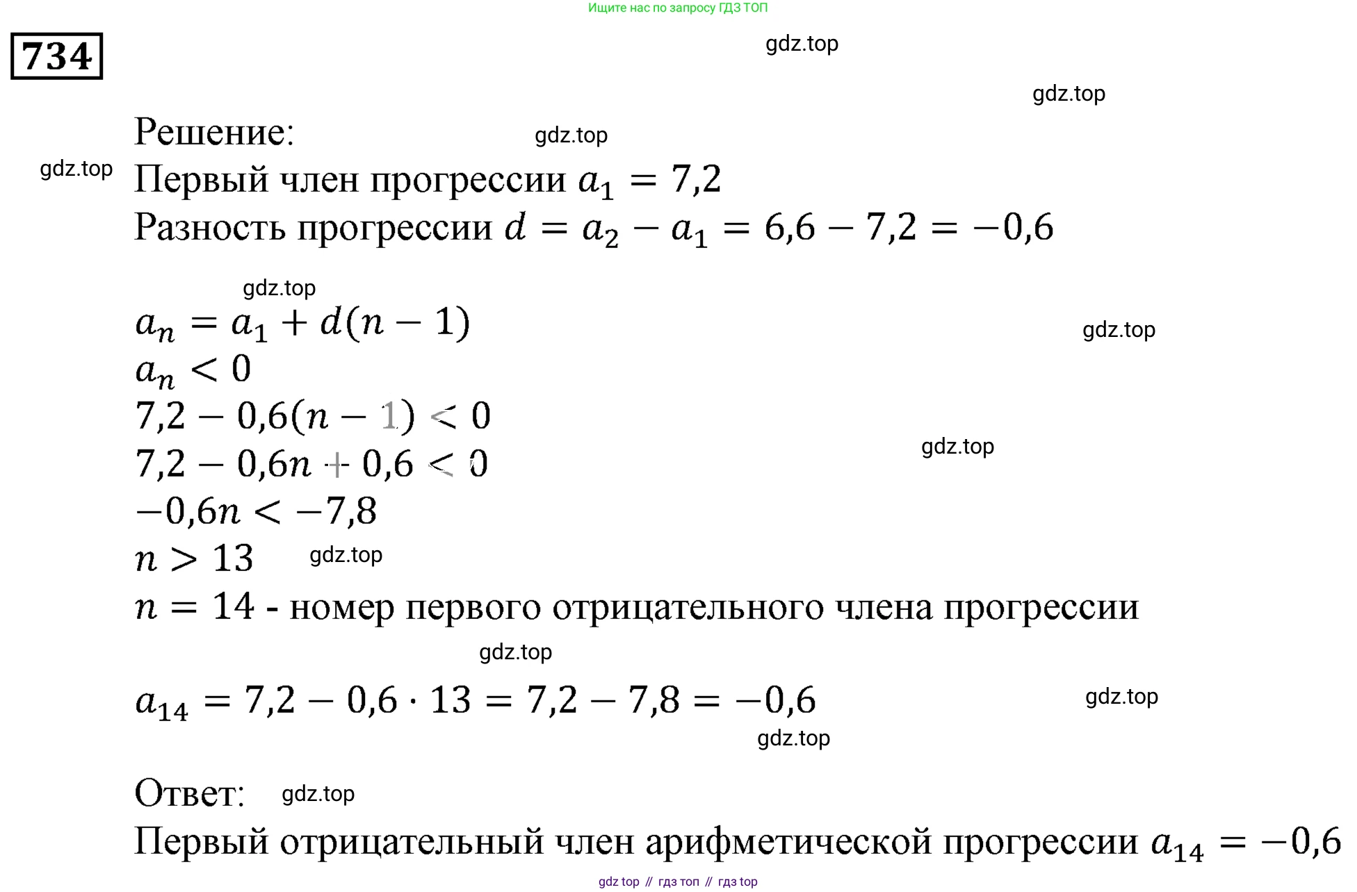ГДЗ Алгебра, 9 класс Учебник, авторы: Мерзляк Аркадий Григорьевич, Полонский Виталий Борисович, Якир Михаил Семёнович, издательство Просвещение, Москва, 2019, голубого цвета, страница 220, номер 734, Решение 3