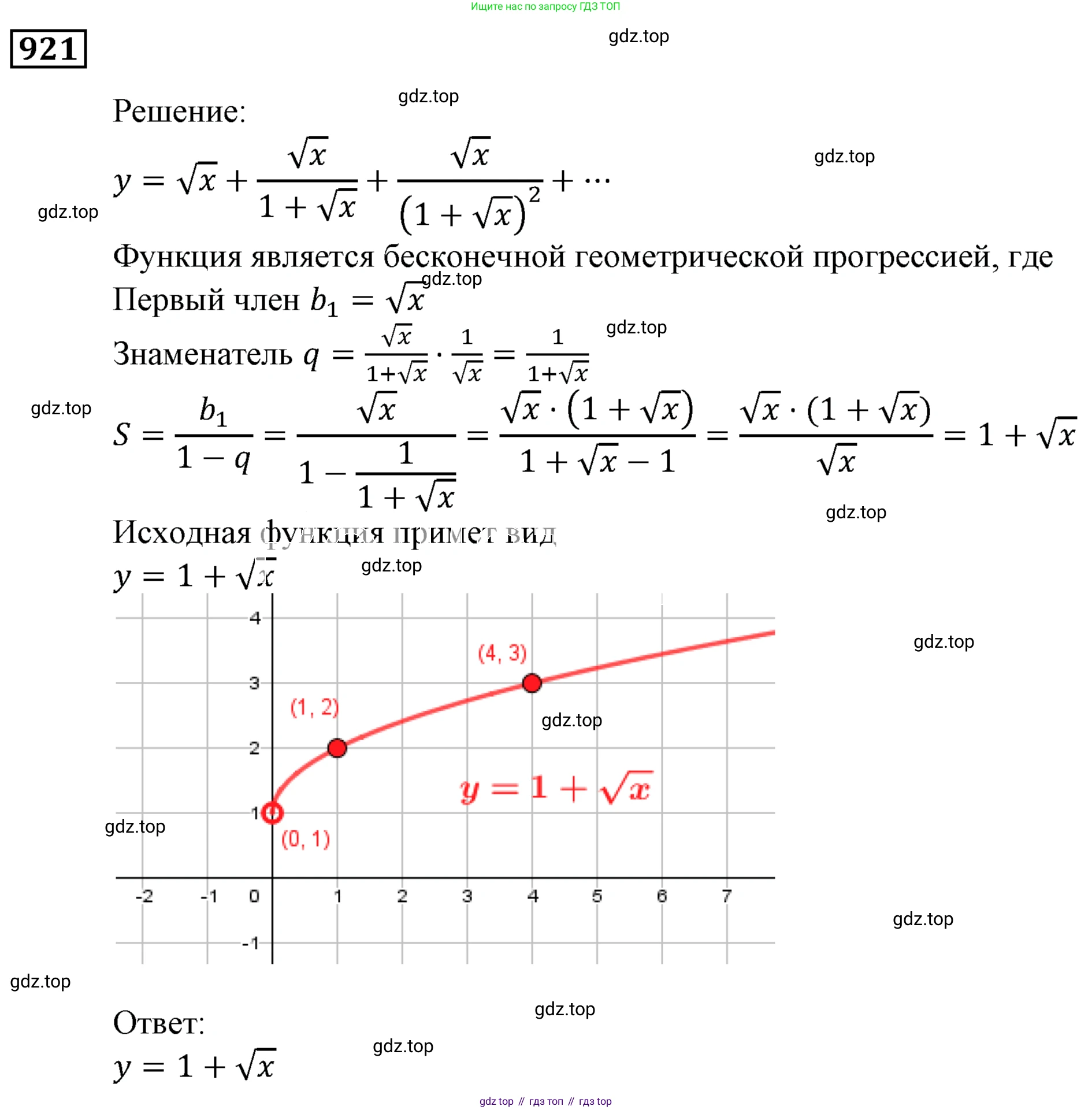 ГДЗ Алгебра, 9 класс Учебник, авторы: Мерзляк Аркадий Григорьевич, Полонский Виталий Борисович, Якир Михаил Семёнович, издательство Просвещение, Москва, 2019, голубого цвета, страница 248, номер 921, Решение 3