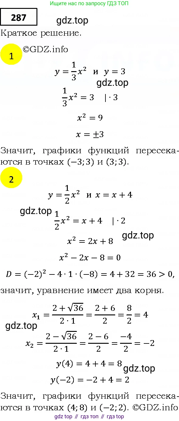ГДЗ Алгебра, 9 класс Учебник, авторы: Мерзляк Аркадий Григорьевич, Полонский Виталий Борисович, Якир Михаил Семёнович, издательство Просвещение, Москва, 2019, голубого цвета, страница 77, номер 287, Решение 4