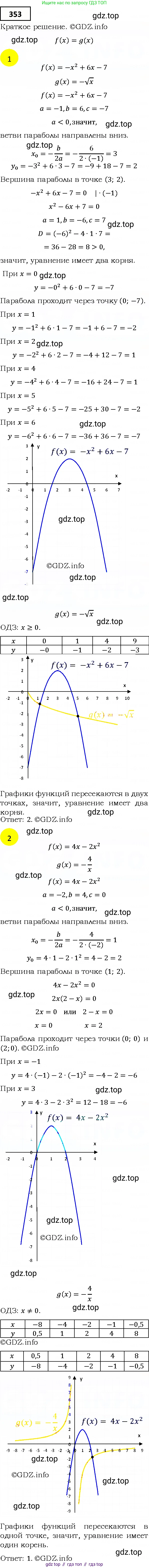 ГДЗ Алгебра, 9 класс Учебник, авторы: Мерзляк Аркадий Григорьевич, Полонский Виталий Борисович, Якир Михаил Семёнович, издательство Просвещение, Москва, 2019, голубого цвета, страница 99, номер 353, Решение 4