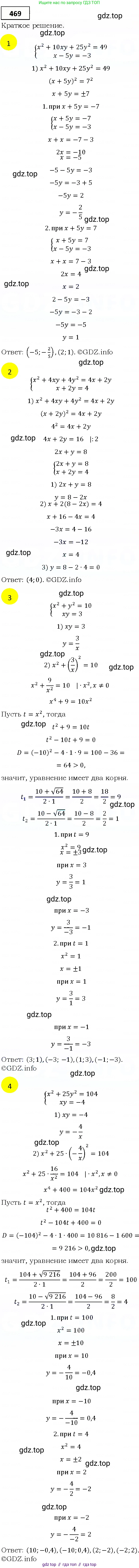ГДЗ Алгебра, 9 класс Учебник, авторы: Мерзляк Аркадий Григорьевич, Полонский Виталий Борисович, Якир Михаил Семёнович, издательство Просвещение, Москва, 2019, голубого цвета, страница 129, номер 469, Решение 4