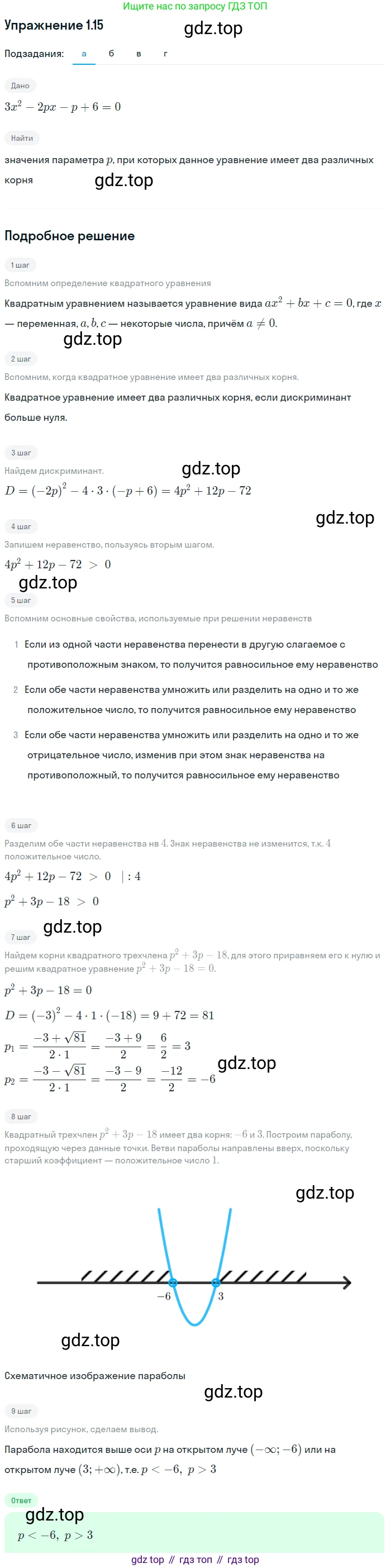 ГДЗ Алгебра, 9 класс Учебник, авторы: Мордкович Александр Григорьевич, Семенов Павел Владимирович, издательство Мнемозина, Москва, 2019, Часть 2, страница 6, номер 1.15, Решение 1