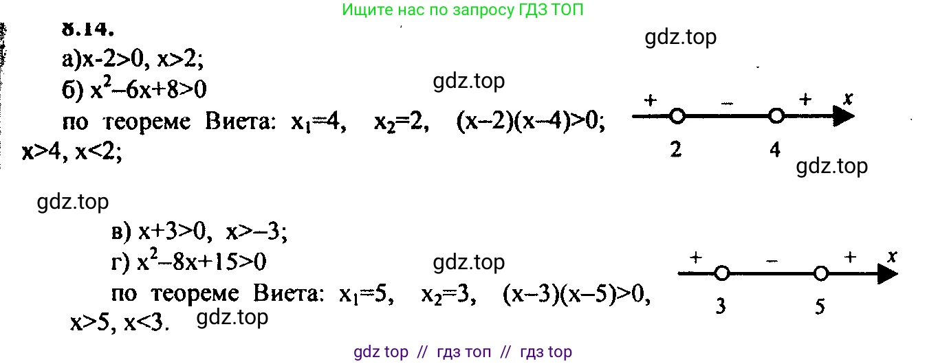Алгебра, 9 класс Учебник, авторы: Мордкович Александр Григорьевич, Семенов Павел Владимирович, издательство Мнемозина, Москва, 2019, Часть 2, страница 53, номер 8.14, Решение 2