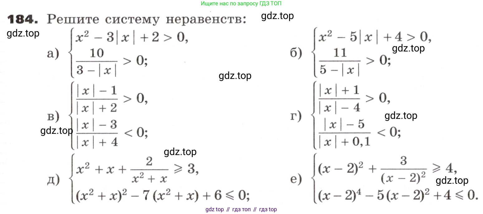 ГДЗ Алгебра, 9 класс Учебник, авторы: Никольский Сергей Михайлович, Потапов Михаил Константинович, Решетников Николай Николаевич, Шевкин Александр Владимирович, издательство Просвещение, Москва, 2019, зелёного цвета, страница 61, номер 184, Условие