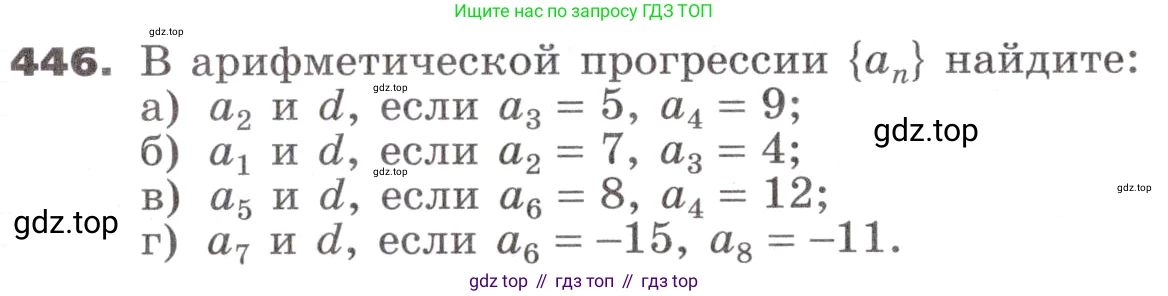ГДЗ Алгебра, 9 класс Учебник, авторы: Никольский Сергей Михайлович, Потапов Михаил Константинович, Решетников Николай Николаевич, Шевкин Александр Владимирович, издательство Просвещение, Москва, 2019, зелёного цвета, страница 129, номер 446, Условие