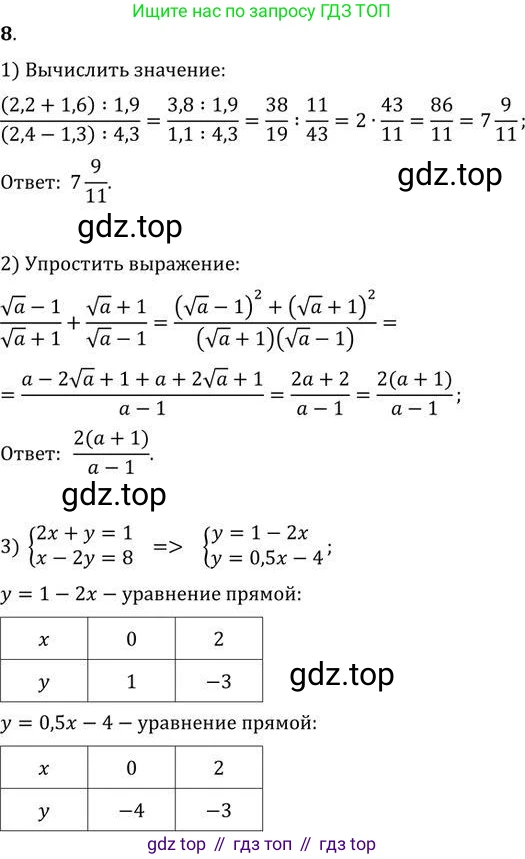 ГДЗ Алгебра, 9 класс Учебник, авторы: Никольский Сергей Михайлович, Потапов Михаил Константинович, Решетников Николай Николаевич, Шевкин Александр Владимирович, издательство Просвещение, Москва, 2019, зелёного цвета, страница 307, номер 8, Решение 2