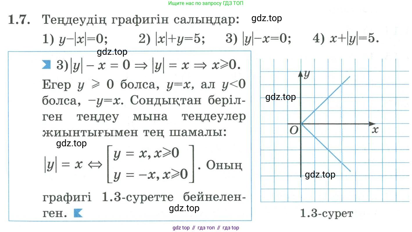 ГДЗ Алгебра, 9 класс Учебник, авторы: Шыныбеков Абдухали Насырович, Шыныбеков Данияр Абдухалиевич, Жумабаев Ринат Нурланович, издательство Атамұра, Алматы, 2019, бирюзового цвета, страница 19, номер 1.7, Условие кз