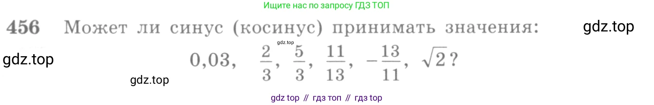 Алгебра, 10-11 класс Учебник, авторы: Алимов Шавкат Арифджанович, Колягин Юрий Михайлович, Ткачева Мария Владимировна, Федорова Надежда Евгеньевна, Шабунин Михаил Иванович, издательство Просвещение, Москва, 2014, страница 137, номер 456, Условие