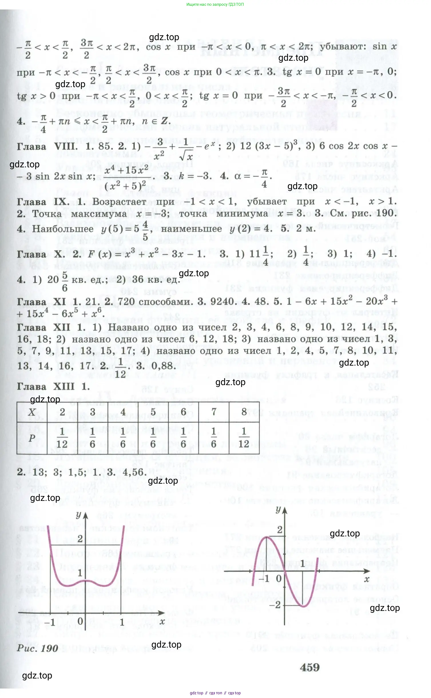 Алгебра, 10-11 класс Учебник, авторы: Алимов Шавкат Арифджанович, Колягин Юрий Михайлович, Ткачева Мария Владимировна, Федорова Надежда Евгеньевна, Шабунин Михаил Иванович, издательство Просвещение, Москва, 2014, страница 459