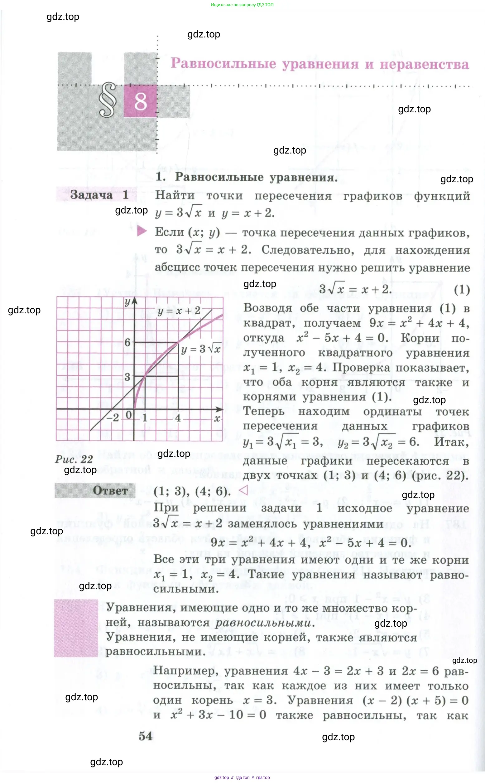 Алгебра, 10-11 класс Учебник, авторы: Алимов Шавкат Арифджанович, Колягин Юрий Михайлович, Ткачева Мария Владимировна, Федорова Надежда Евгеньевна, Шабунин Михаил Иванович, издательство Просвещение, Москва, 2014, страница 54