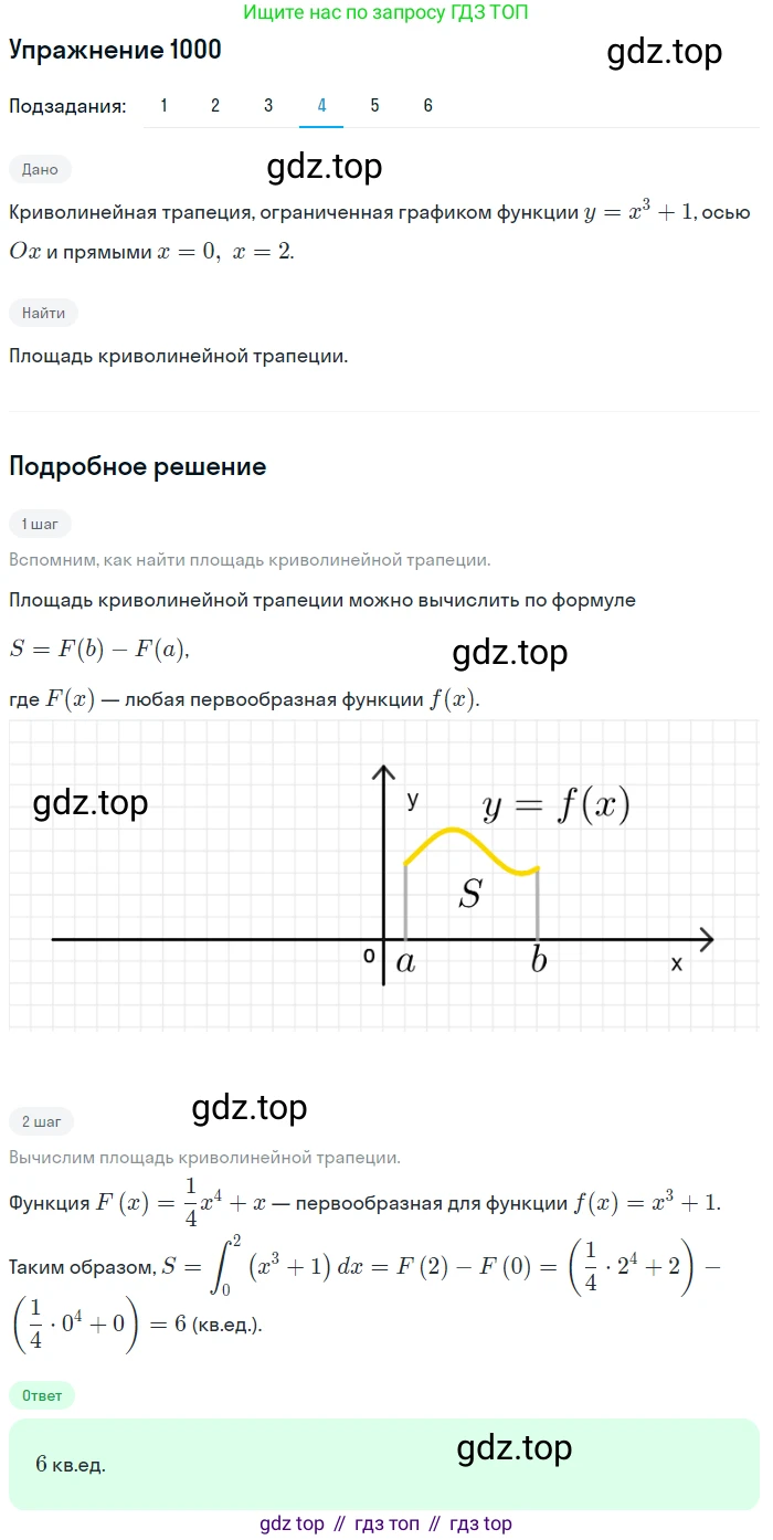 Алгебра, 10-11 класс Учебник, авторы: Алимов Шавкат Арифджанович, Колягин Юрий Михайлович, Ткачева Мария Владимировна, Федорова Надежда Евгеньевна, Шабунин Михаил Иванович, издательство Просвещение, Москва, 2014, страница 301, номер 1000, Решение 1 (продолжение 4)