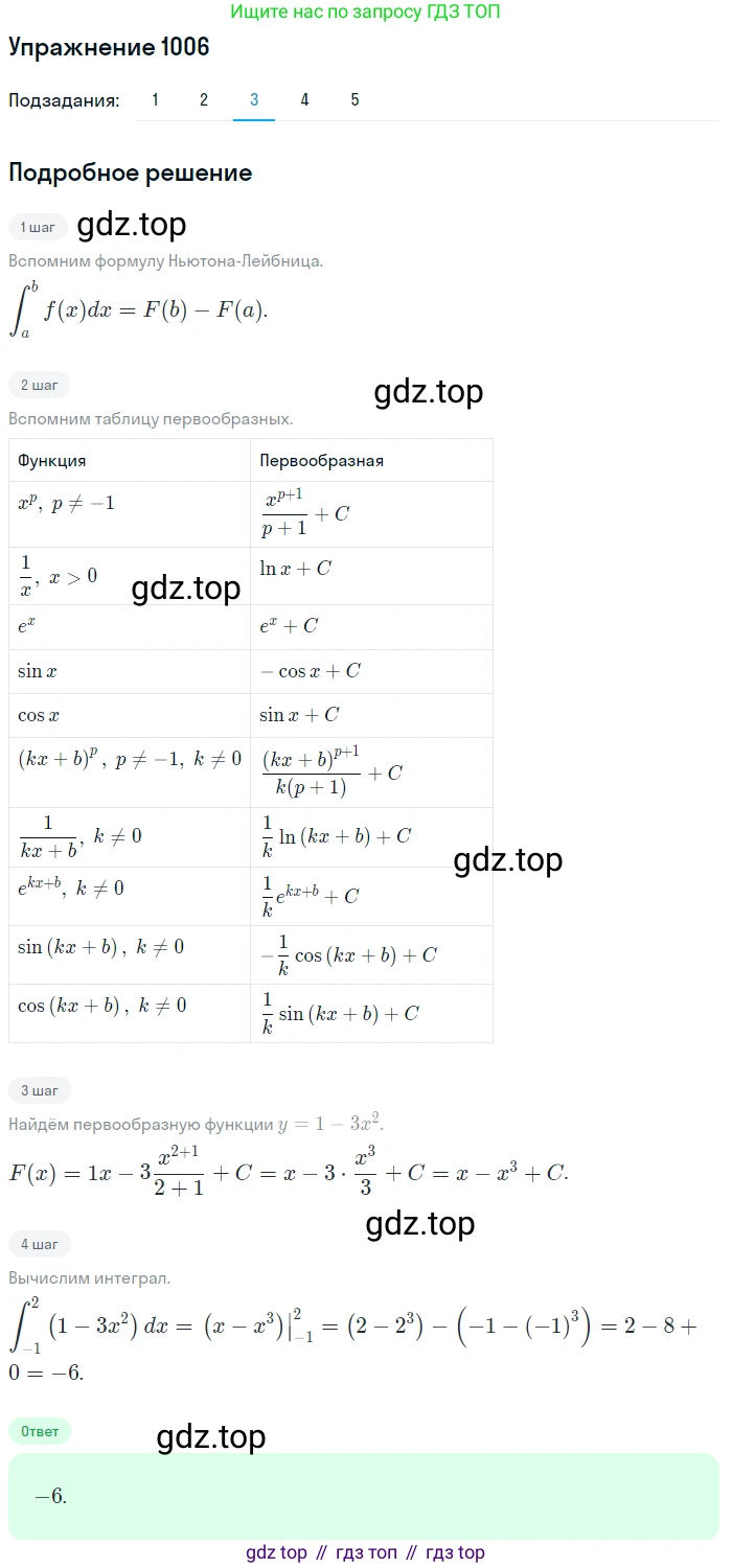 Алгебра, 10-11 класс Учебник, авторы: Алимов Шавкат Арифджанович, Колягин Юрий Михайлович, Ткачева Мария Владимировна, Федорова Надежда Евгеньевна, Шабунин Михаил Иванович, издательство Просвещение, Москва, 2014, страница 303, номер 1006, Решение 1 (продолжение 3)