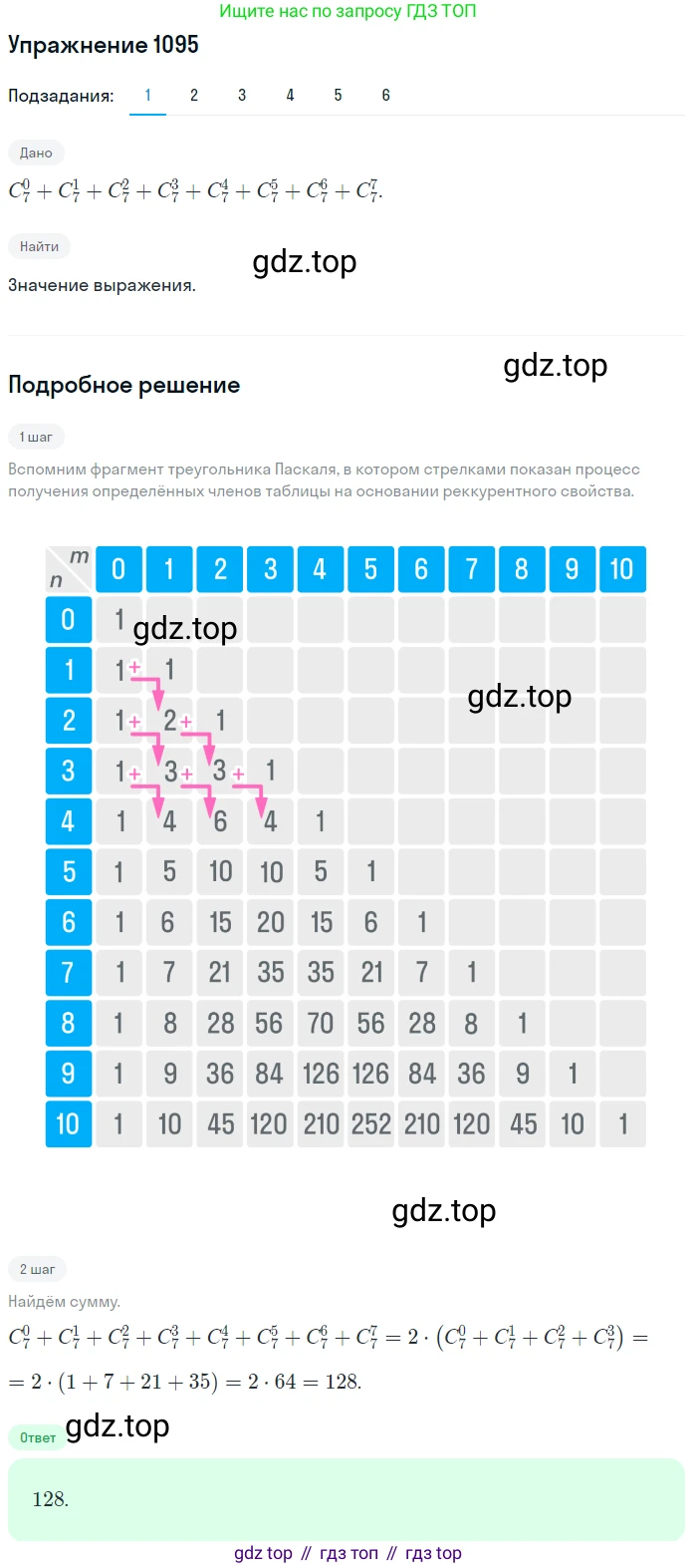 Алгебра, 10-11 класс Учебник, авторы: Алимов Шавкат Арифджанович, Колягин Юрий Михайлович, Ткачева Мария Владимировна, Федорова Надежда Евгеньевна, Шабунин Михаил Иванович, издательство Просвещение, Москва, 2014, страница 333, номер 1095, Решение 1