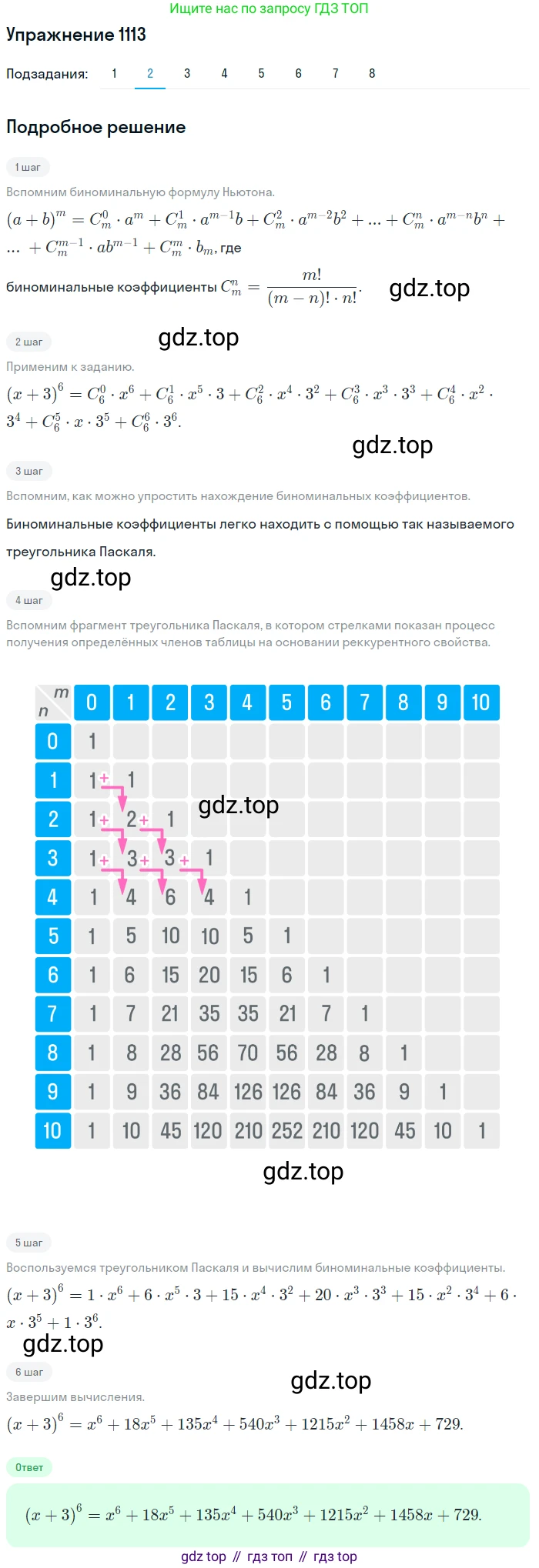 Алгебра, 10-11 класс Учебник, авторы: Алимов Шавкат Арифджанович, Колягин Юрий Михайлович, Ткачева Мария Владимировна, Федорова Надежда Евгеньевна, Шабунин Михаил Иванович, издательство Просвещение, Москва, 2014, страница 335, номер 1113, Решение 1 (продолжение 2)