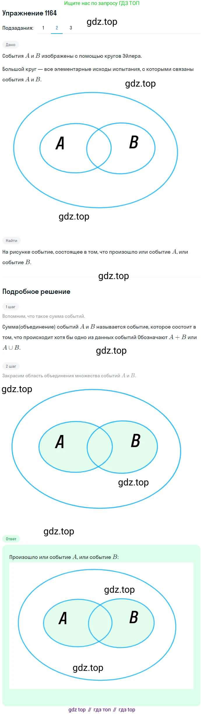 Алгебра, 10-11 класс Учебник, авторы: Алимов Шавкат Арифджанович, Колягин Юрий Михайлович, Ткачева Мария Владимировна, Федорова Надежда Евгеньевна, Шабунин Михаил Иванович, издательство Просвещение, Москва, 2014, страница 360, номер 1164, Решение 1 (продолжение 2)