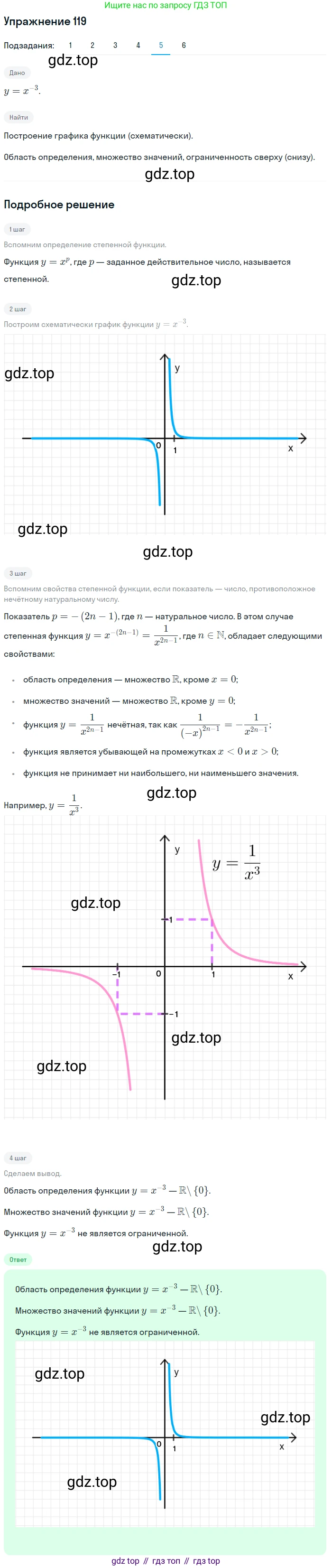 Алгебра, 10-11 класс Учебник, авторы: Алимов Шавкат Арифджанович, Колягин Юрий Михайлович, Ткачева Мария Владимировна, Федорова Надежда Евгеньевна, Шабунин Михаил Иванович, издательство Просвещение, Москва, 2014, страница 46, номер 119, Решение 1 (продолжение 5)