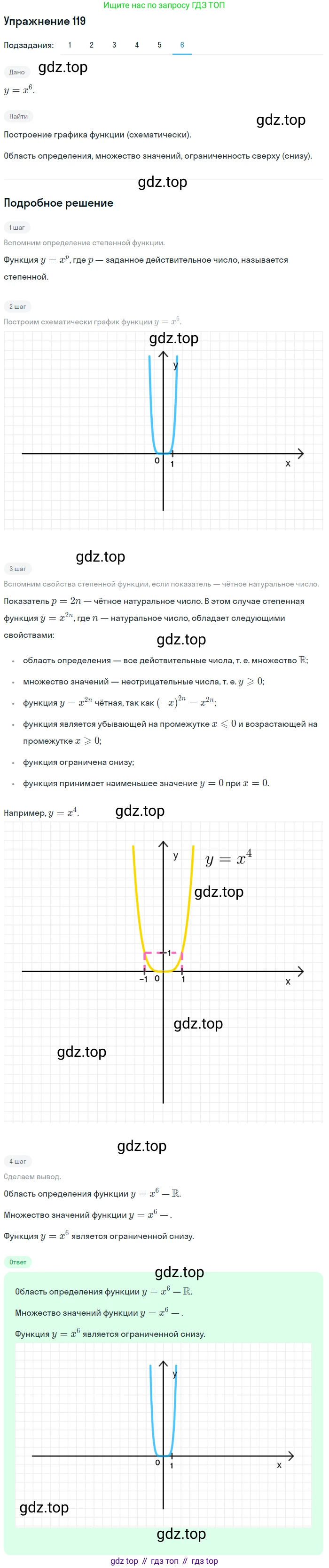 Алгебра, 10-11 класс Учебник, авторы: Алимов Шавкат Арифджанович, Колягин Юрий Михайлович, Ткачева Мария Владимировна, Федорова Надежда Евгеньевна, Шабунин Михаил Иванович, издательство Просвещение, Москва, 2014, страница 46, номер 119, Решение 1 (продолжение 6)