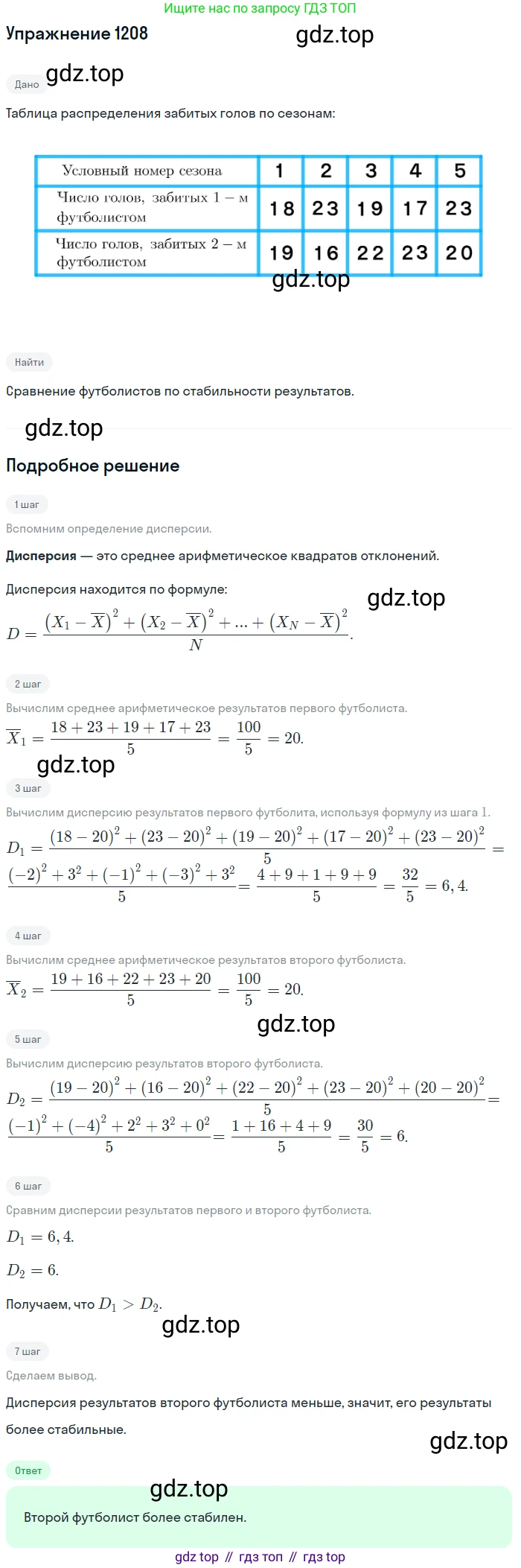 Алгебра, 10-11 класс Учебник, авторы: Алимов Шавкат Арифджанович, Колягин Юрий Михайлович, Ткачева Мария Владимировна, Федорова Надежда Евгеньевна, Шабунин Михаил Иванович, издательство Просвещение, Москва, 2014, страница 382, номер 1208, Решение 1