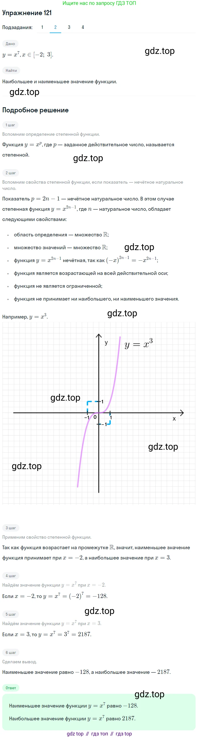 Алгебра, 10-11 класс Учебник, авторы: Алимов Шавкат Арифджанович, Колягин Юрий Михайлович, Ткачева Мария Владимировна, Федорова Надежда Евгеньевна, Шабунин Михаил Иванович, издательство Просвещение, Москва, 2014, страница 46, номер 121, Решение 1 (продолжение 2)