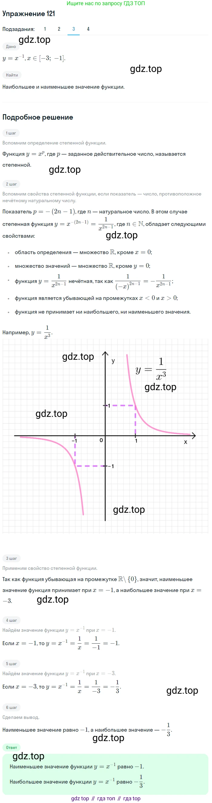 Алгебра, 10-11 класс Учебник, авторы: Алимов Шавкат Арифджанович, Колягин Юрий Михайлович, Ткачева Мария Владимировна, Федорова Надежда Евгеньевна, Шабунин Михаил Иванович, издательство Просвещение, Москва, 2014, страница 46, номер 121, Решение 1 (продолжение 3)