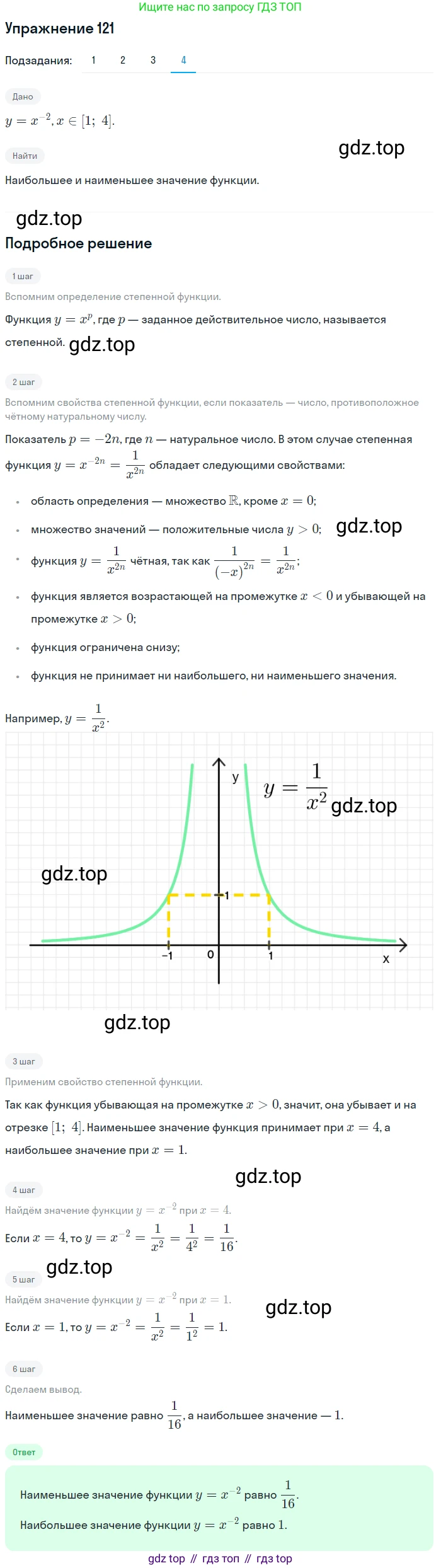 Алгебра, 10-11 класс Учебник, авторы: Алимов Шавкат Арифджанович, Колягин Юрий Михайлович, Ткачева Мария Владимировна, Федорова Надежда Евгеньевна, Шабунин Михаил Иванович, издательство Просвещение, Москва, 2014, страница 46, номер 121, Решение 1 (продолжение 4)