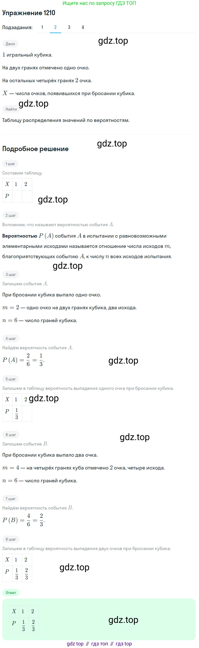 Алгебра, 10-11 класс Учебник, авторы: Алимов Шавкат Арифджанович, Колягин Юрий Михайлович, Ткачева Мария Владимировна, Федорова Надежда Евгеньевна, Шабунин Михаил Иванович, издательство Просвещение, Москва, 2014, страница 383, номер 1210, Решение 1 (продолжение 2)