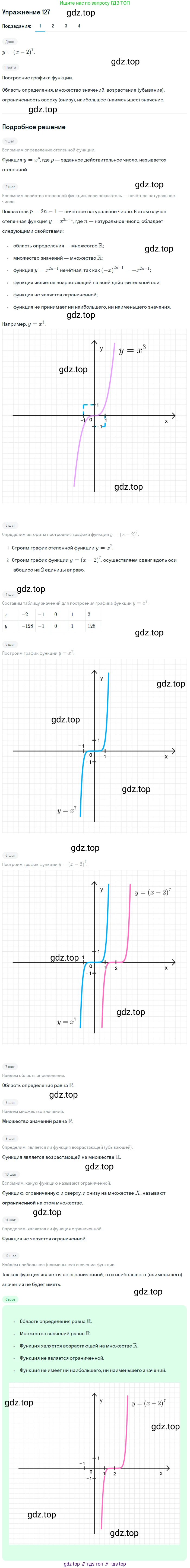 Алгебра, 10-11 класс Учебник, авторы: Алимов Шавкат Арифджанович, Колягин Юрий Михайлович, Ткачева Мария Владимировна, Федорова Надежда Евгеньевна, Шабунин Михаил Иванович, издательство Просвещение, Москва, 2014, страница 47, номер 127, Решение 1