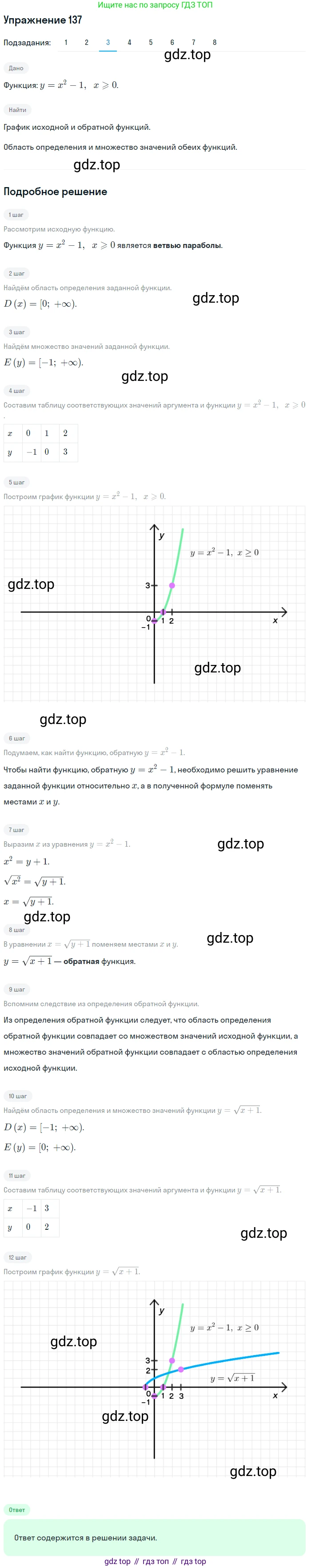 Алгебра, 10-11 класс Учебник, авторы: Алимов Шавкат Арифджанович, Колягин Юрий Михайлович, Ткачева Мария Владимировна, Федорова Надежда Евгеньевна, Шабунин Михаил Иванович, издательство Просвещение, Москва, 2014, страница 53, номер 137, Решение 1 (продолжение 3)