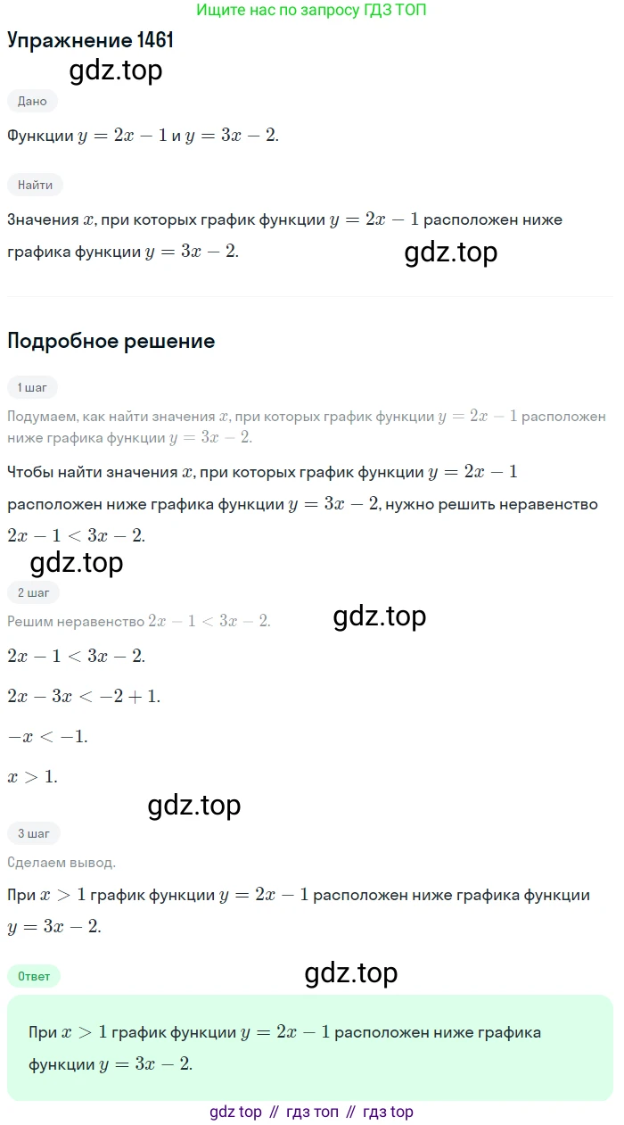 Алгебра, 10-11 класс Учебник, авторы: Алимов Шавкат Арифджанович, Колягин Юрий Михайлович, Ткачева Мария Владимировна, Федорова Надежда Евгеньевна, Шабунин Михаил Иванович, издательство Просвещение, Москва, 2014, страница 418, номер 1461, Решение 1