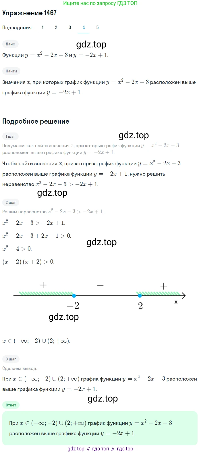 Алгебра, 10-11 класс Учебник, авторы: Алимов Шавкат Арифджанович, Колягин Юрий Михайлович, Ткачева Мария Владимировна, Федорова Надежда Евгеньевна, Шабунин Михаил Иванович, издательство Просвещение, Москва, 2014, страница 419, номер 1467, Решение 1 (продолжение 4)