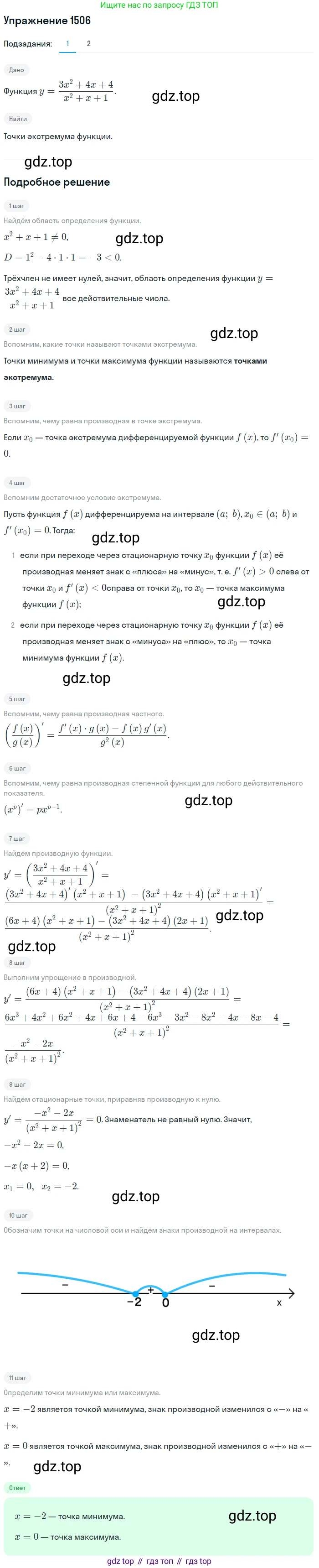 Алгебра, 10-11 класс Учебник, авторы: Алимов Шавкат Арифджанович, Колягин Юрий Михайлович, Ткачева Мария Владимировна, Федорова Надежда Евгеньевна, Шабунин Михаил Иванович, издательство Просвещение, Москва, 2014, страница 422, номер 1506, Решение 1