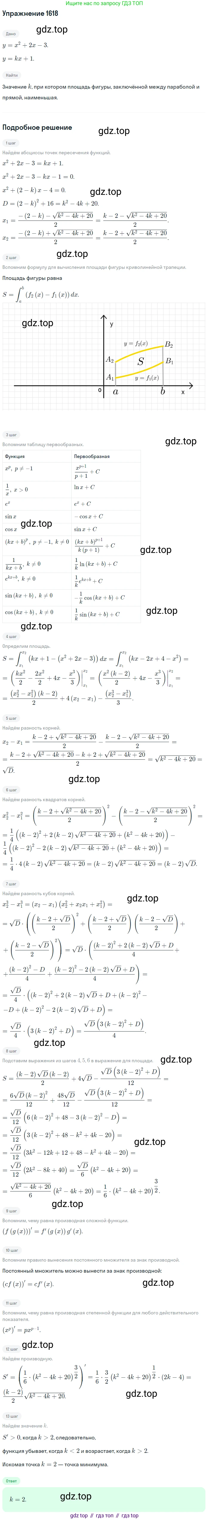 Алгебра, 10-11 класс Учебник, авторы: Алимов Шавкат Арифджанович, Колягин Юрий Михайлович, Ткачева Мария Владимировна, Федорова Надежда Евгеньевна, Шабунин Михаил Иванович, издательство Просвещение, Москва, 2014, страница 431, номер 1618, Решение 1
