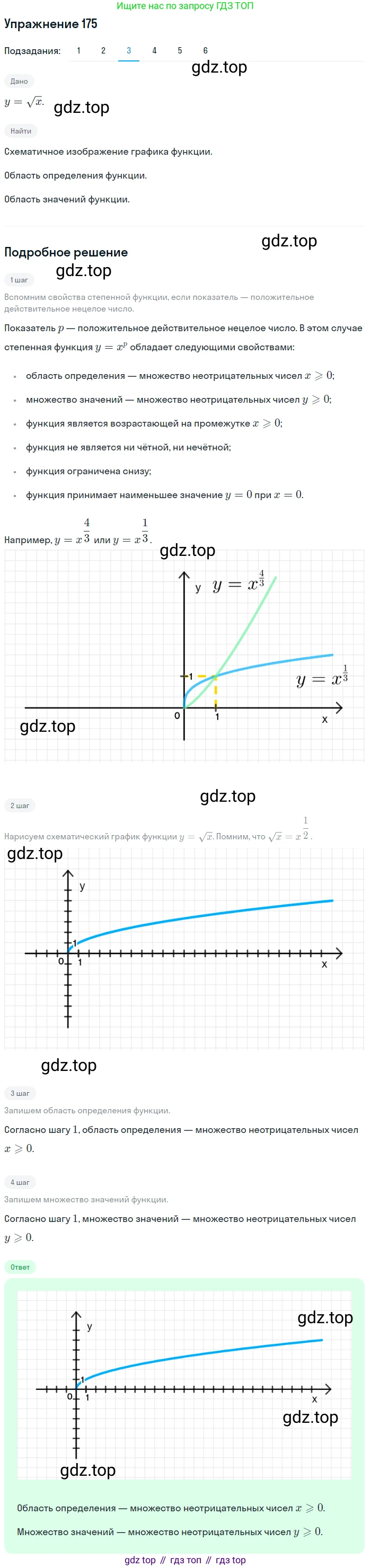 Алгебра, 10-11 класс Учебник, авторы: Алимов Шавкат Арифджанович, Колягин Юрий Михайлович, Ткачева Мария Владимировна, Федорова Надежда Евгеньевна, Шабунин Михаил Иванович, издательство Просвещение, Москва, 2014, страница 69, номер 175, Решение 1 (продолжение 3)