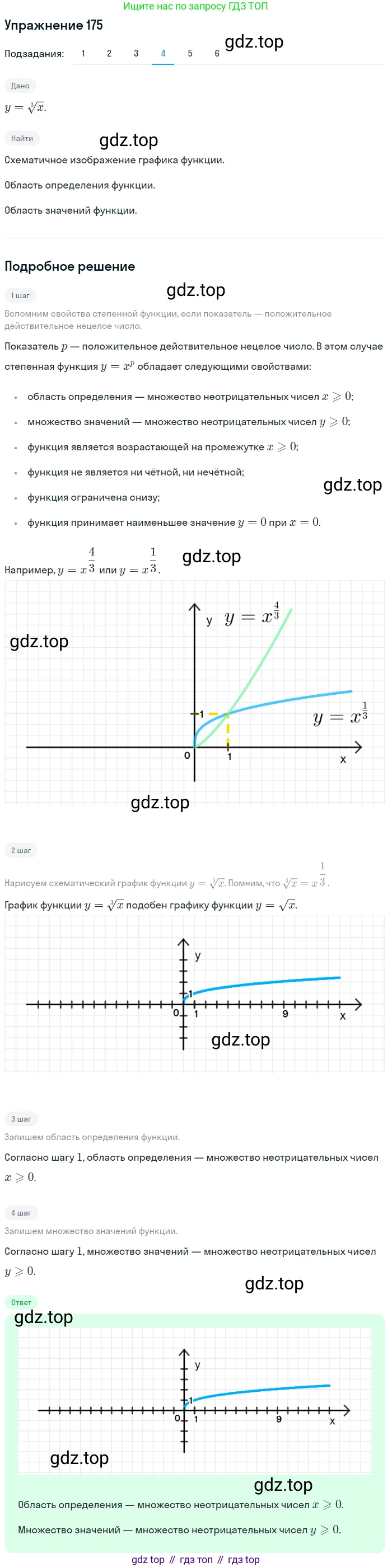 Алгебра, 10-11 класс Учебник, авторы: Алимов Шавкат Арифджанович, Колягин Юрий Михайлович, Ткачева Мария Владимировна, Федорова Надежда Евгеньевна, Шабунин Михаил Иванович, издательство Просвещение, Москва, 2014, страница 69, номер 175, Решение 1 (продолжение 4)