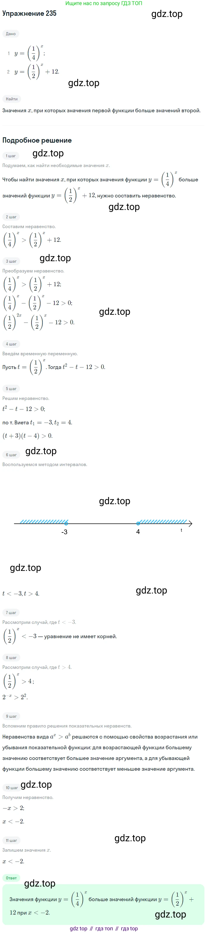 Алгебра, 10-11 класс Учебник, авторы: Алимов Шавкат Арифджанович, Колягин Юрий Михайлович, Ткачева Мария Владимировна, Федорова Надежда Евгеньевна, Шабунин Михаил Иванович, издательство Просвещение, Москва, 2014, страница 84, номер 235, Решение 1