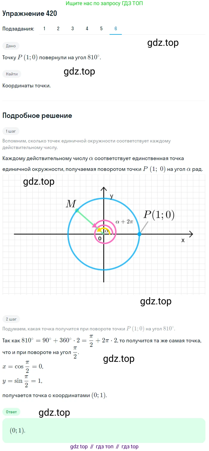Алгебра, 10-11 класс Учебник, авторы: Алимов Шавкат Арифджанович, Колягин Юрий Михайлович, Ткачева Мария Владимировна, Федорова Надежда Евгеньевна, Шабунин Михаил Иванович, издательство Просвещение, Москва, 2014, страница 125, номер 420, Решение 1 (продолжение 6)