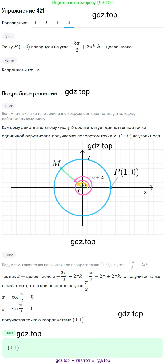 Алгебра, 10-11 класс Учебник, авторы: Алимов Шавкат Арифджанович, Колягин Юрий Михайлович, Ткачева Мария Владимировна, Федорова Надежда Евгеньевна, Шабунин Михаил Иванович, издательство Просвещение, Москва, 2014, страница 125, номер 421, Решение 1 (продолжение 4)