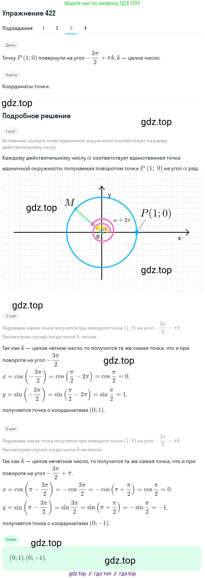 Алгебра, 10-11 класс Учебник, авторы: Алимов Шавкат Арифджанович, Колягин Юрий Михайлович, Ткачева Мария Владимировна, Федорова Надежда Евгеньевна, Шабунин Михаил Иванович, издательство Просвещение, Москва, 2014, страница 125, номер 422, Решение 1 (продолжение 3)