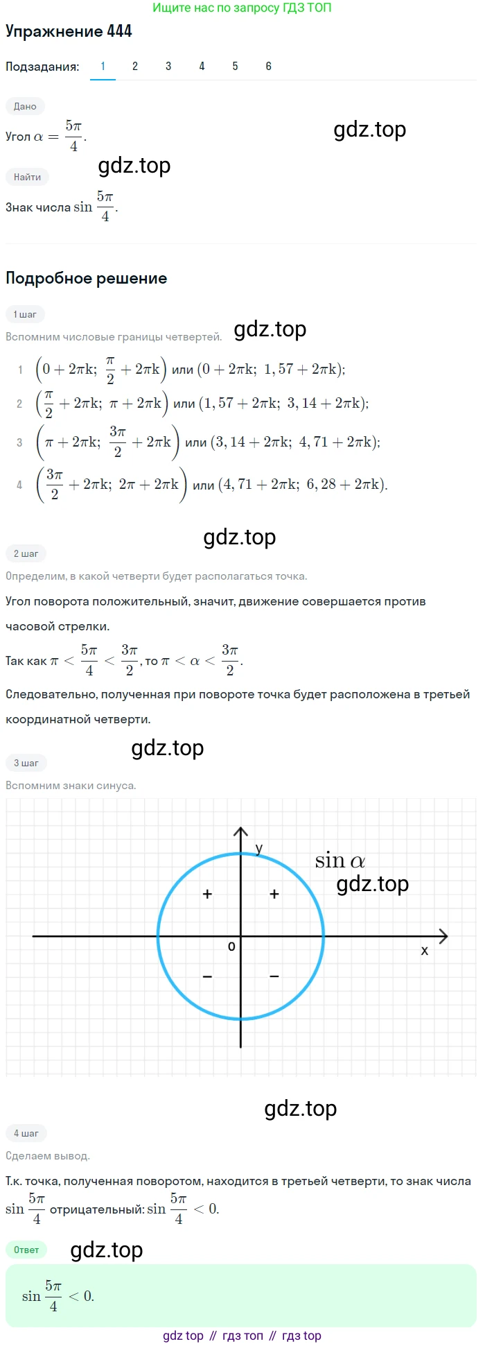 Алгебра, 10-11 класс Учебник, авторы: Алимов Шавкат Арифджанович, Колягин Юрий Михайлович, Ткачева Мария Владимировна, Федорова Надежда Евгеньевна, Шабунин Михаил Иванович, издательство Просвещение, Москва, 2014, страница 134, номер 444, Решение 1