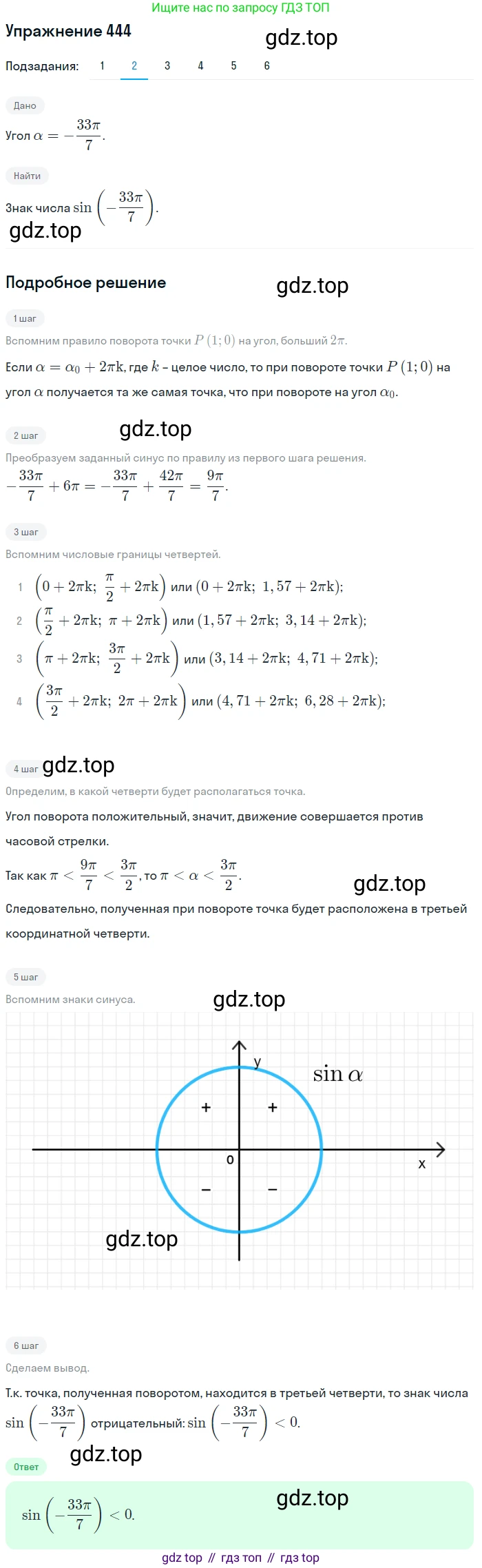 Алгебра, 10-11 класс Учебник, авторы: Алимов Шавкат Арифджанович, Колягин Юрий Михайлович, Ткачева Мария Владимировна, Федорова Надежда Евгеньевна, Шабунин Михаил Иванович, издательство Просвещение, Москва, 2014, страница 134, номер 444, Решение 1 (продолжение 2)