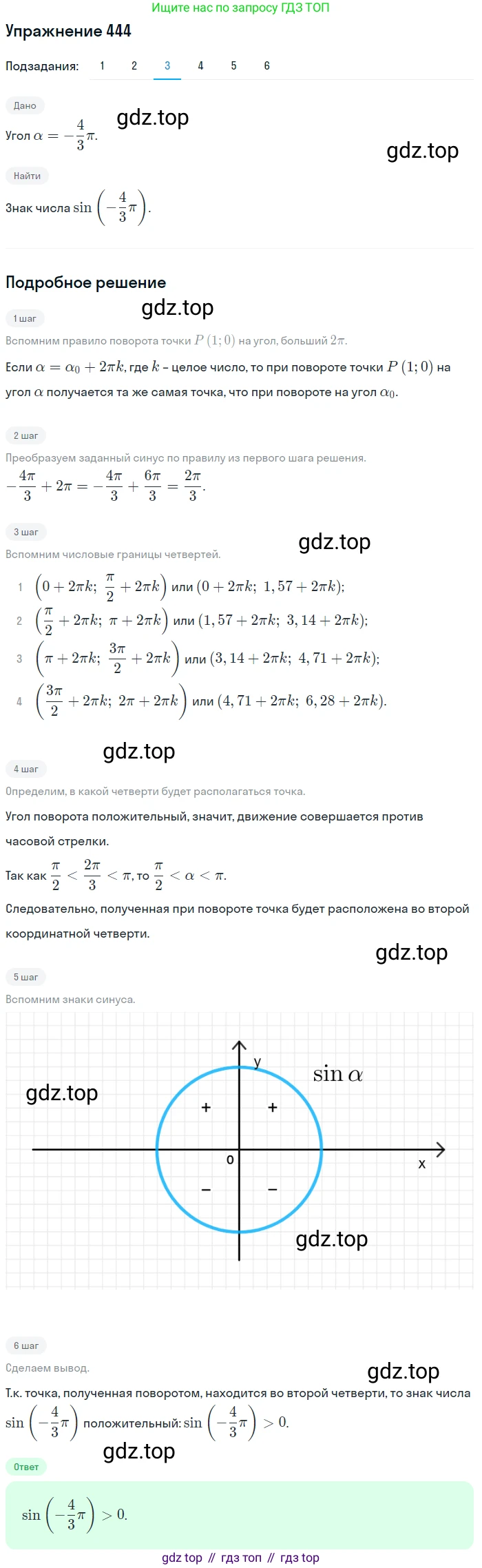 Алгебра, 10-11 класс Учебник, авторы: Алимов Шавкат Арифджанович, Колягин Юрий Михайлович, Ткачева Мария Владимировна, Федорова Надежда Евгеньевна, Шабунин Михаил Иванович, издательство Просвещение, Москва, 2014, страница 134, номер 444, Решение 1 (продолжение 3)