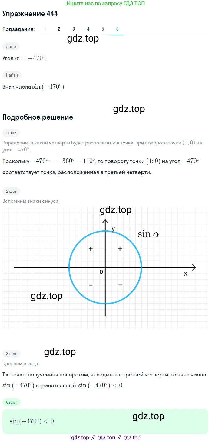 Алгебра, 10-11 класс Учебник, авторы: Алимов Шавкат Арифджанович, Колягин Юрий Михайлович, Ткачева Мария Владимировна, Федорова Надежда Евгеньевна, Шабунин Михаил Иванович, издательство Просвещение, Москва, 2014, страница 134, номер 444, Решение 1 (продолжение 6)