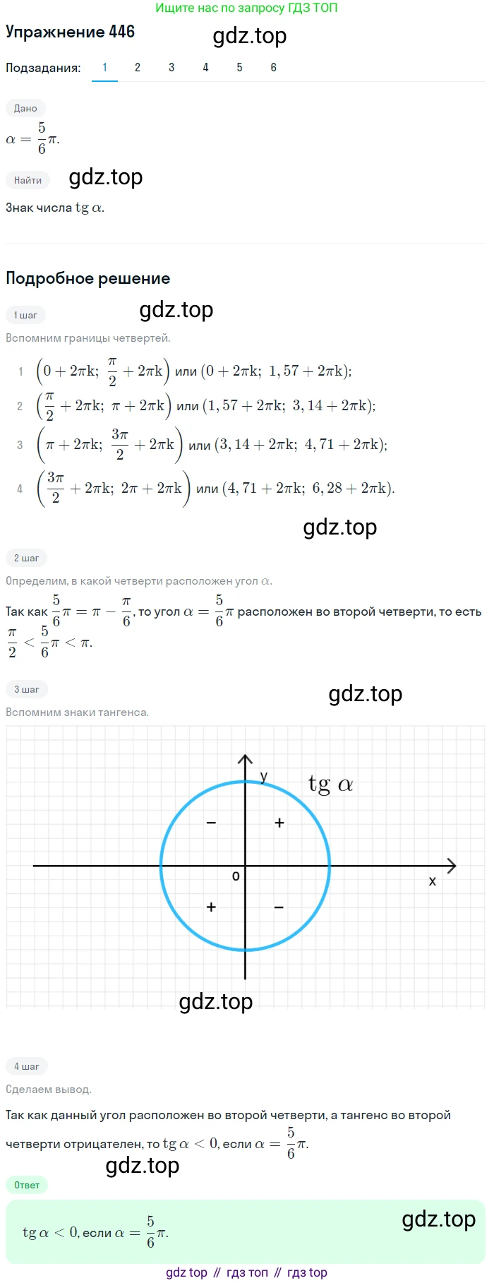 Алгебра, 10-11 класс Учебник, авторы: Алимов Шавкат Арифджанович, Колягин Юрий Михайлович, Ткачева Мария Владимировна, Федорова Надежда Евгеньевна, Шабунин Михаил Иванович, издательство Просвещение, Москва, 2014, страница 134, номер 446, Решение 1